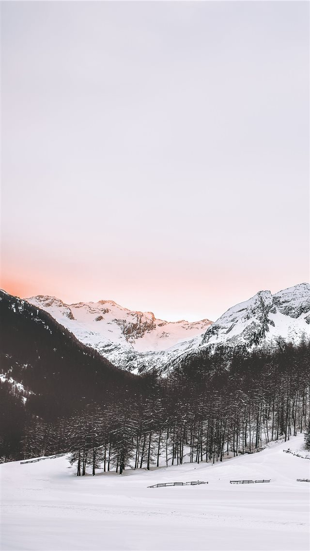snow covered mountains iPhone 8 wallpaper 