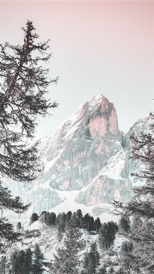 snowcaped mountain during daytime iPhone 8 wallpaper 