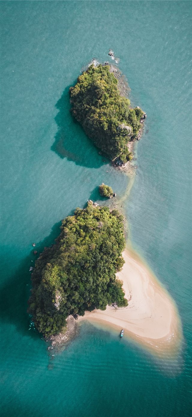 aerial photography of a green island iPhone X wallpaper 