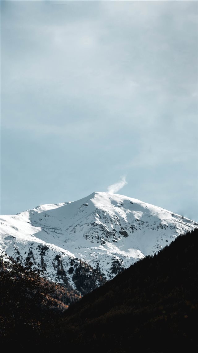 bird's eye view photography of snow mountain iPhone 8 wallpaper 
