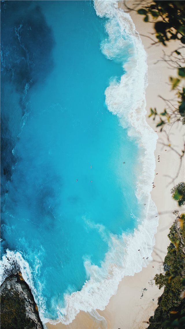 bird's eyeview of seashore iPhone 8 wallpaper 