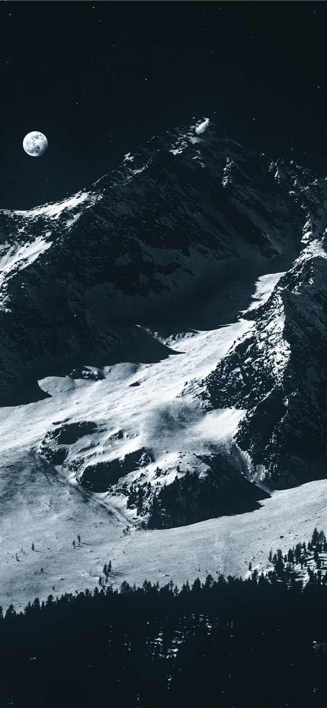 glacier mountains during night iPhone 11 wallpaper 
