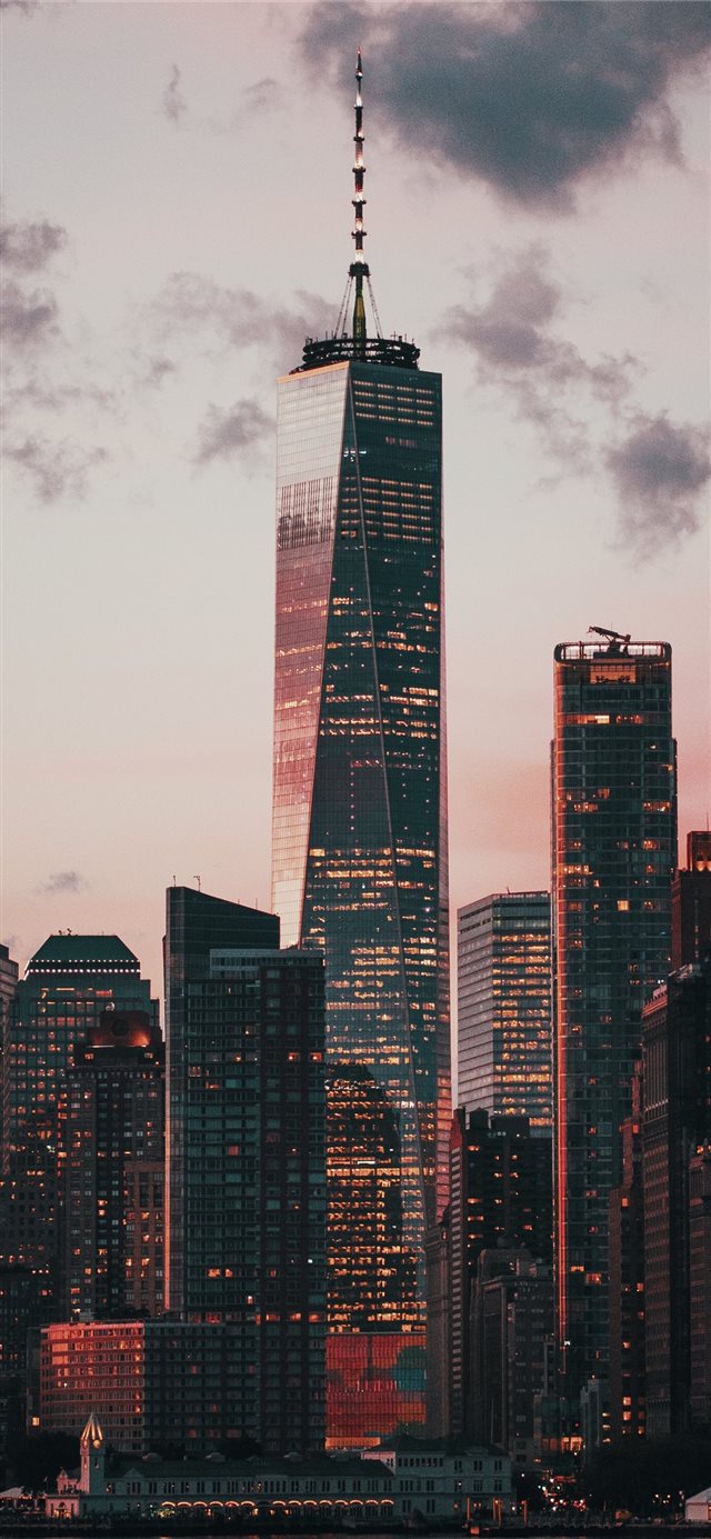 lighted cityscape iPhone X wallpaper 