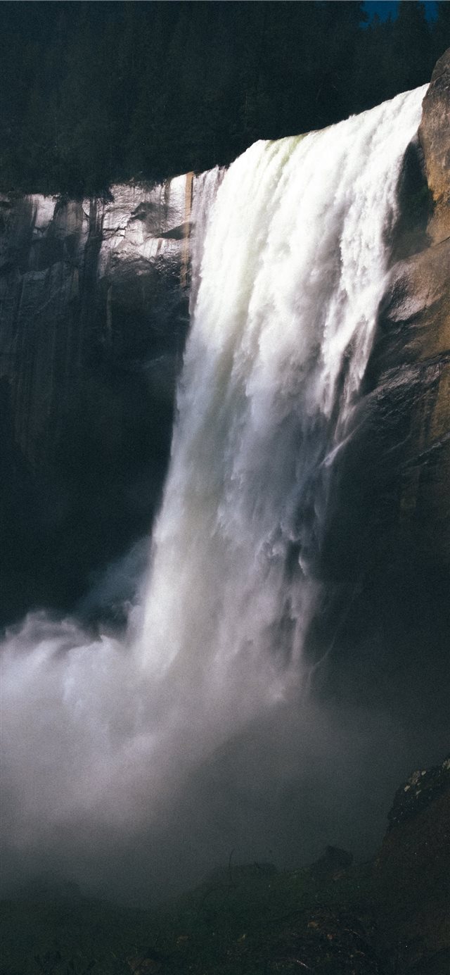 long exposure photo of waterfalls iPhone X wallpaper 