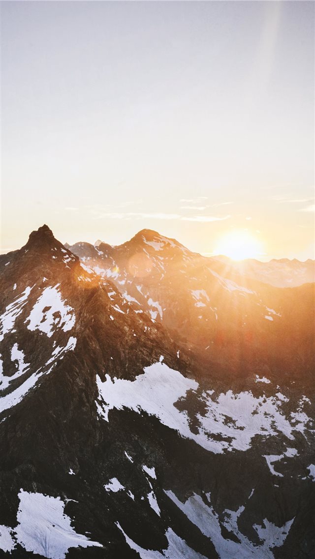 mountain with snow during daytime iPhone 8 wallpaper 