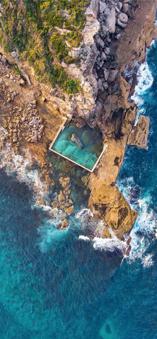 aerial photography of island iPhone X wallpaper 