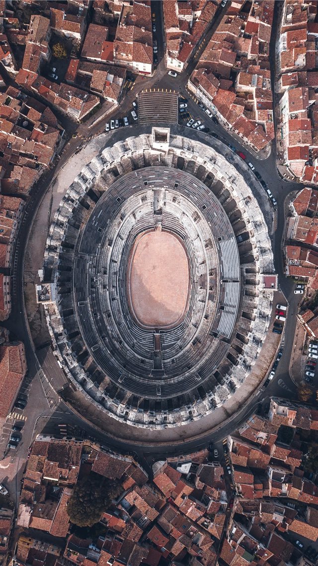 aerial view of stadium during daytime iPhone 8 wallpaper 