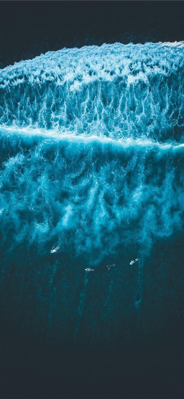 bird's eye view of ocean waves iPhone 11 wallpaper 