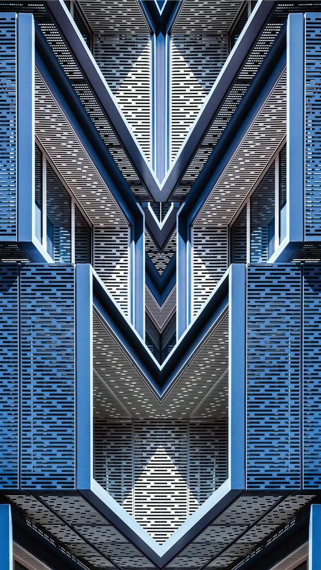 blue architectural design iPhone 8 wallpaper 