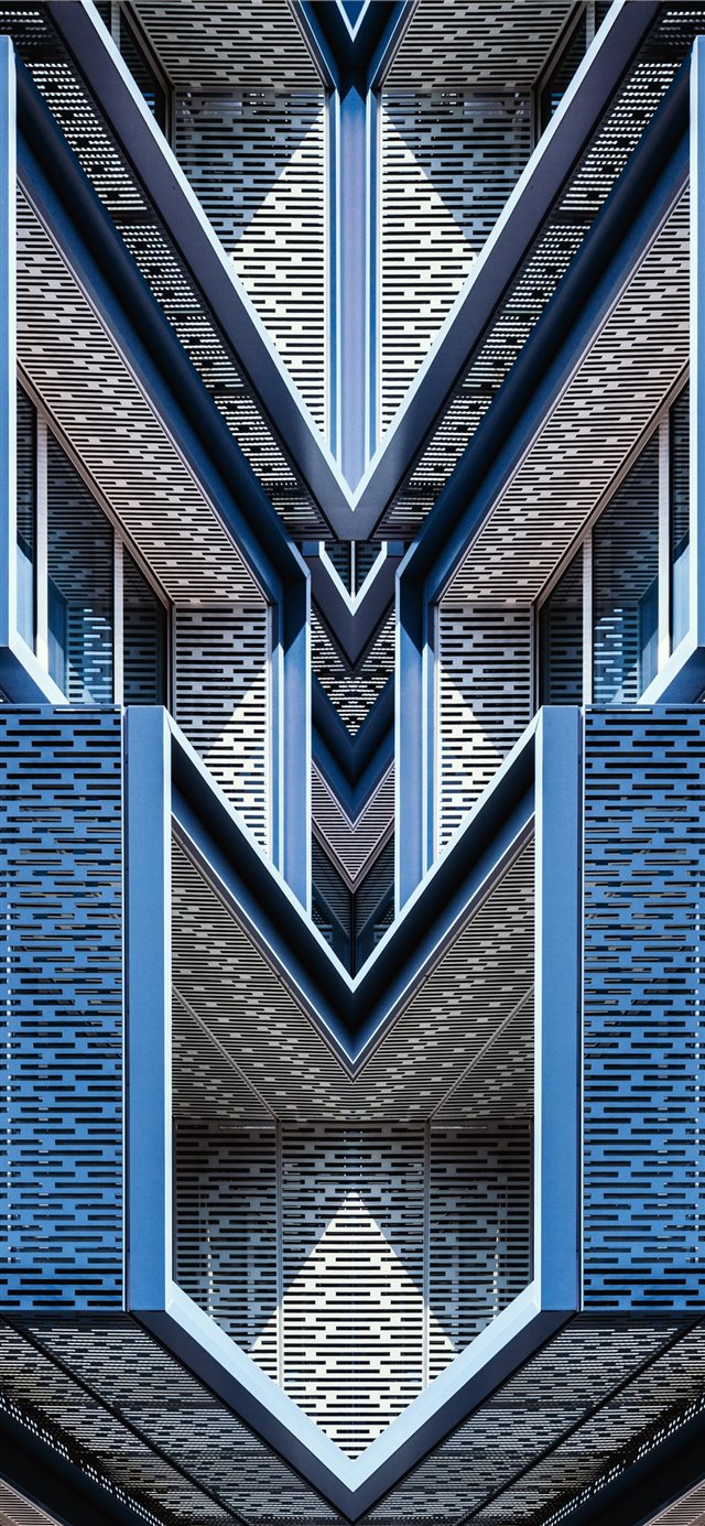 blue architectural design iPhone X wallpaper 