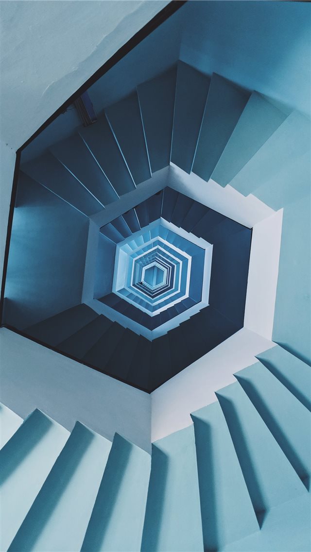 blue spiral staircase iPhone 8 wallpaper 