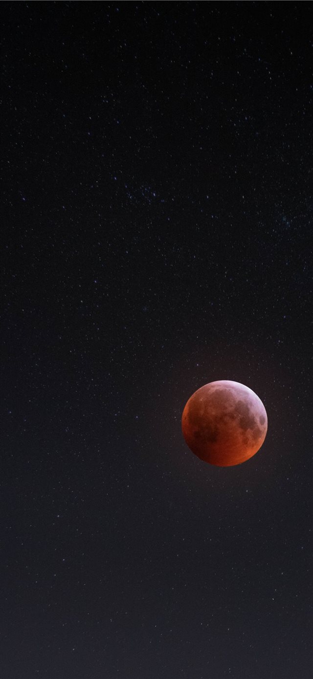 Earth's blood moon iPhone X wallpaper 