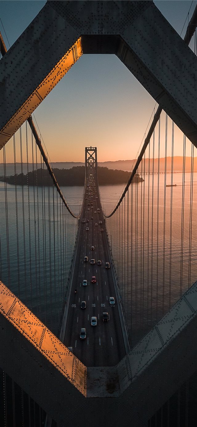 grey metal bridge iPhone X wallpaper 