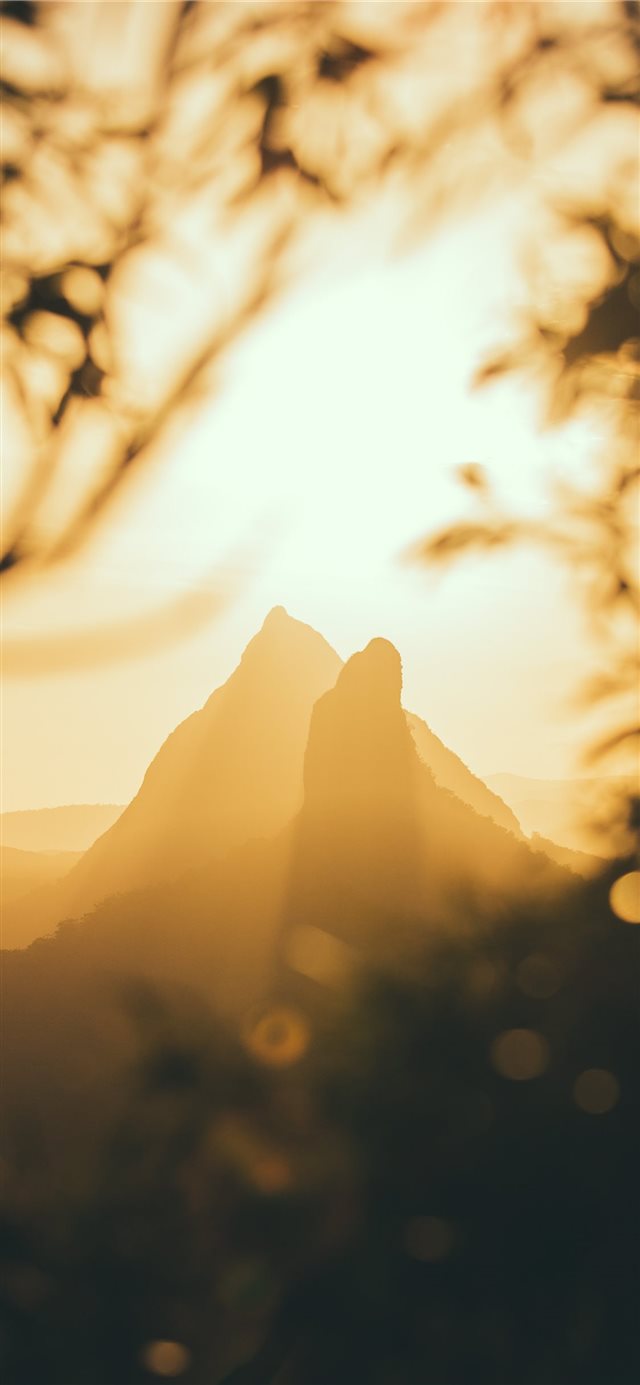 mountains under golden hour iPhone X wallpaper 