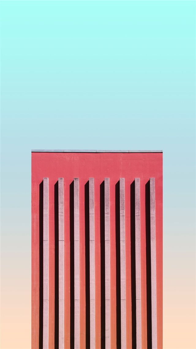 orange high rise building iPhone 8 wallpaper 