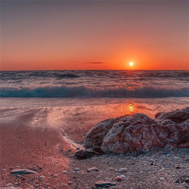 sea beach sunset 4k iPad Pro wallpaper 