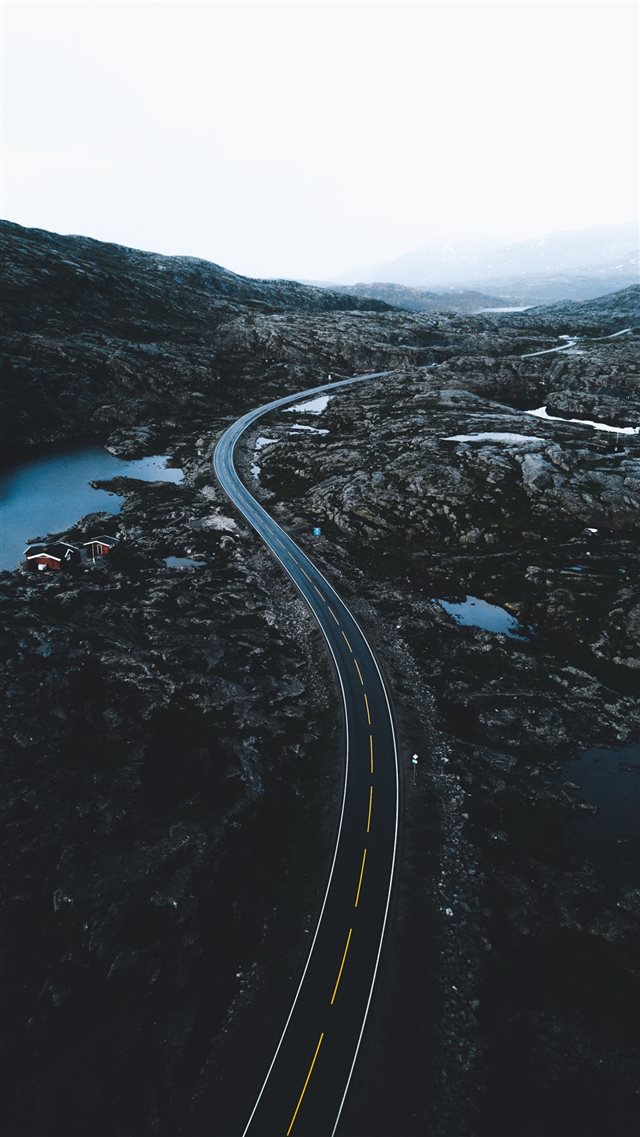 aerial photography of road iPhone 8 wallpaper 