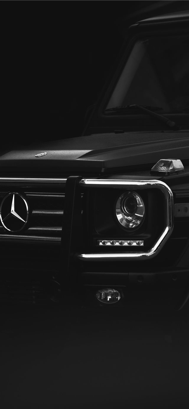 black Mercedes Benz car iPhone X wallpaper 