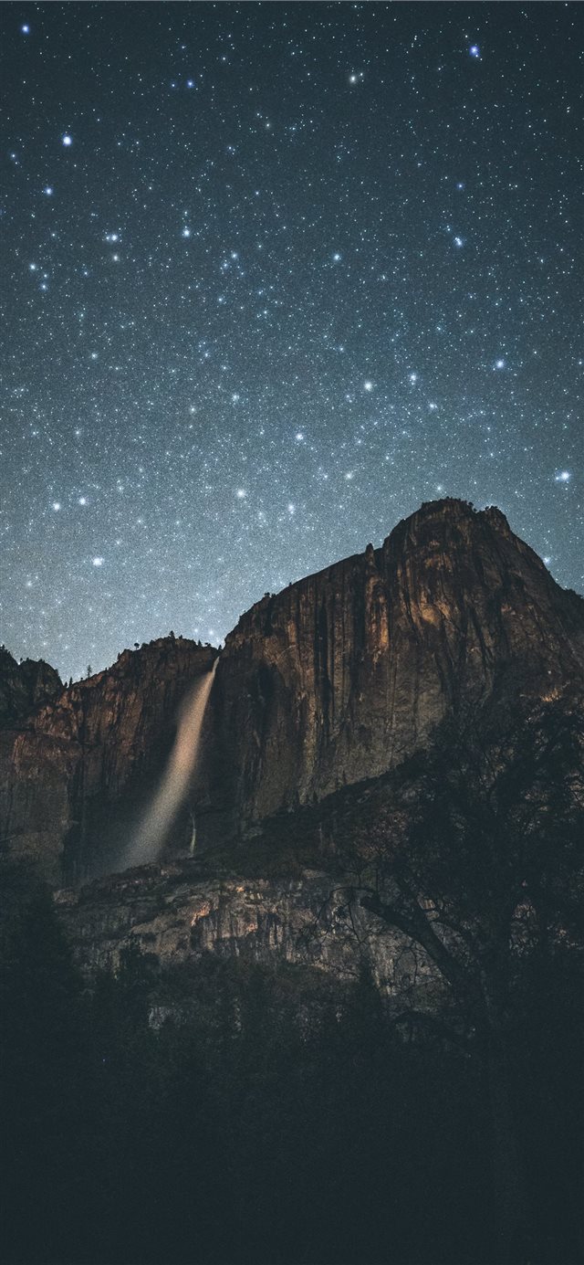 gray mountains at night iPhone X wallpaper 