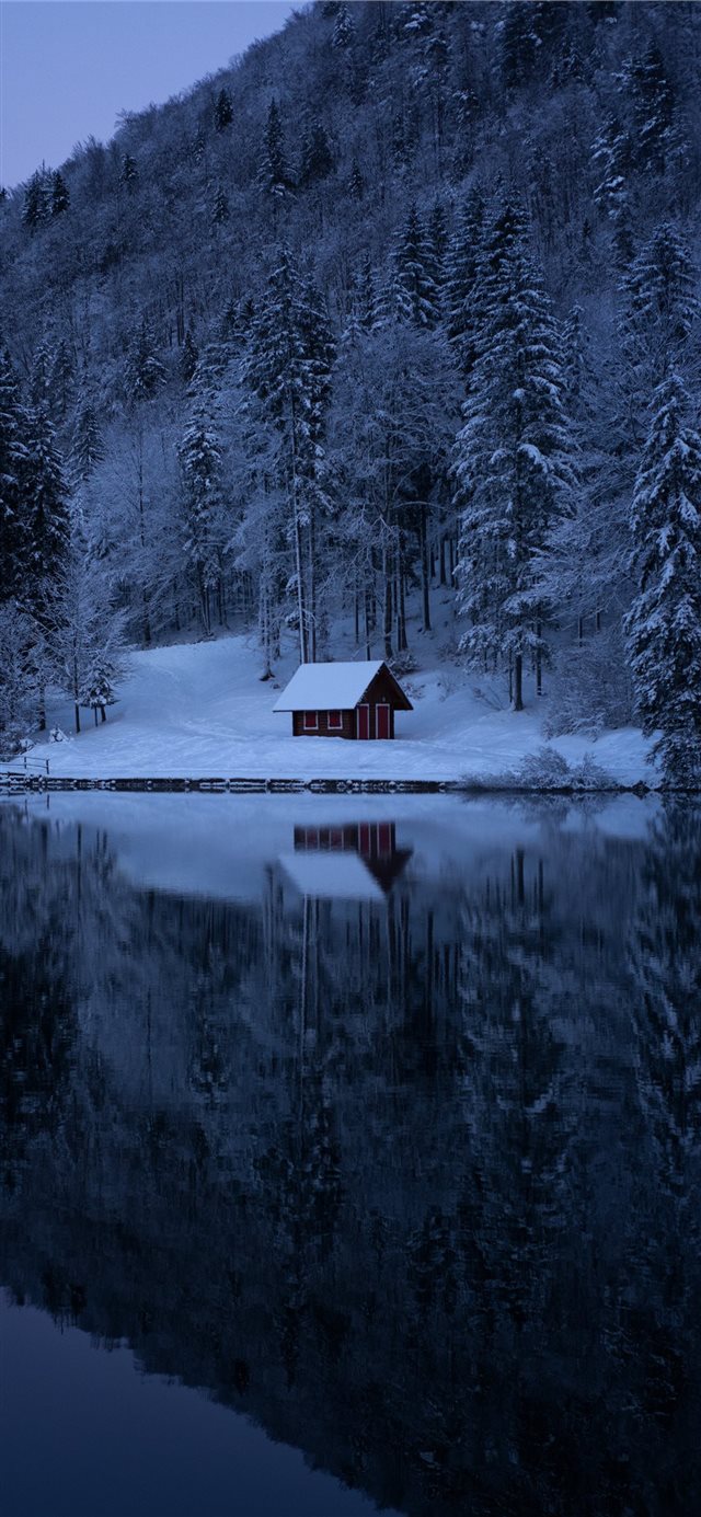 house near body of water iPhone X wallpaper 