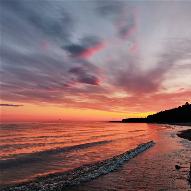 landscape beach evening 5k iPad wallpaper 