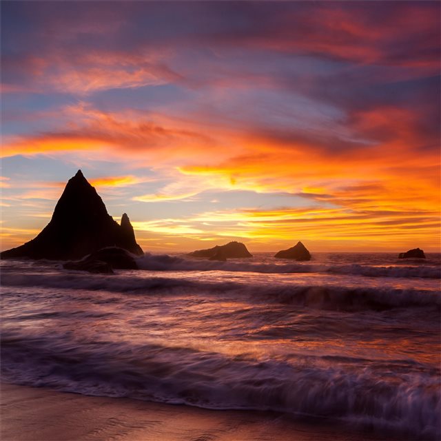 martins beach sunset 5k iPad Air wallpaper 