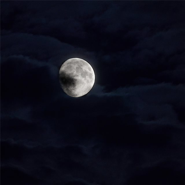 moon behind clouds 5k iPad Air wallpaper 