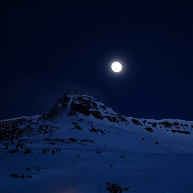 mountain covered with snow moon 4k iPad Air wallpaper 