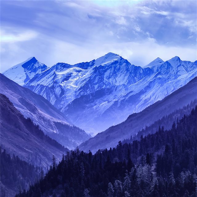 snowy blue mountains 4k iPad Pro wallpaper 