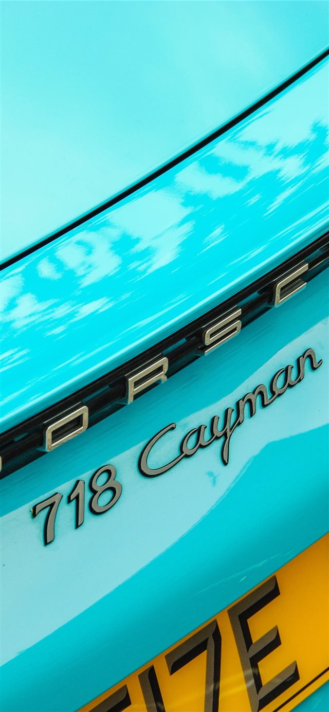 teal Porsche Cayman 718 S iPhone X wallpaper 