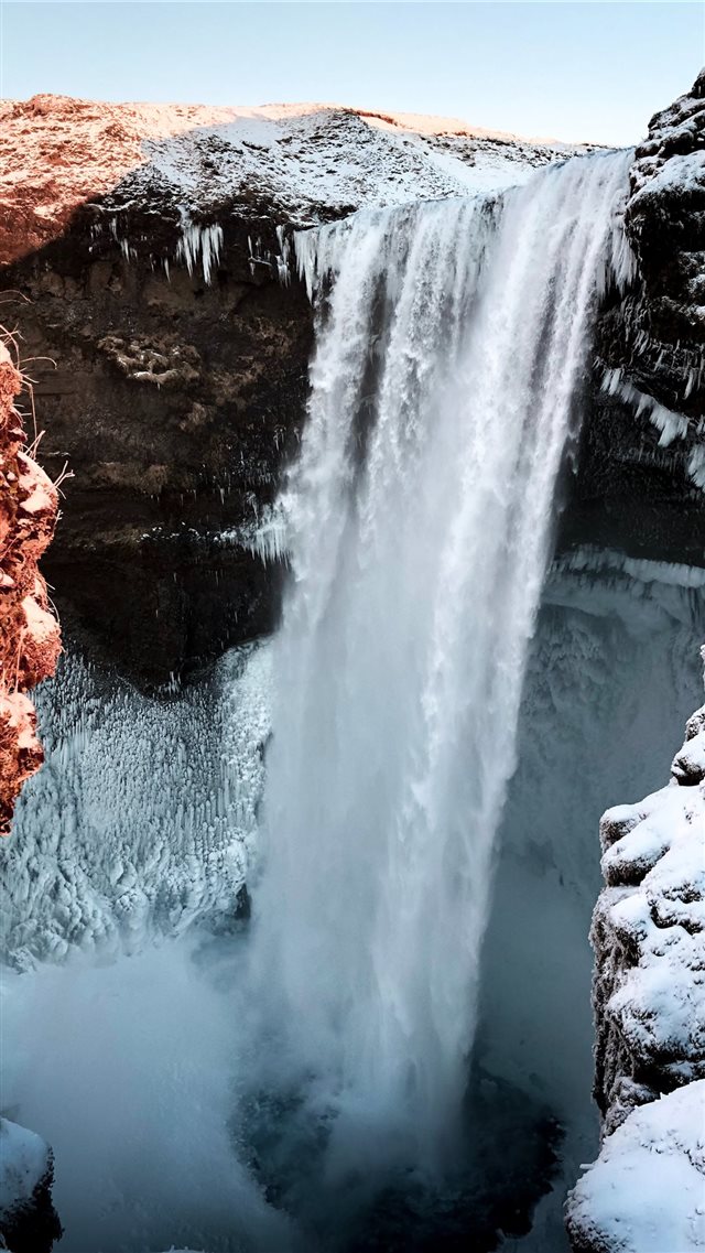 waterfalls at daytime iPhone 8 wallpaper 
