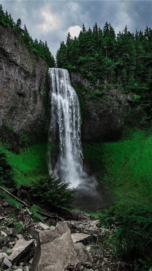 waterfalls landscape during daytime iPhone 8 wallpaper 