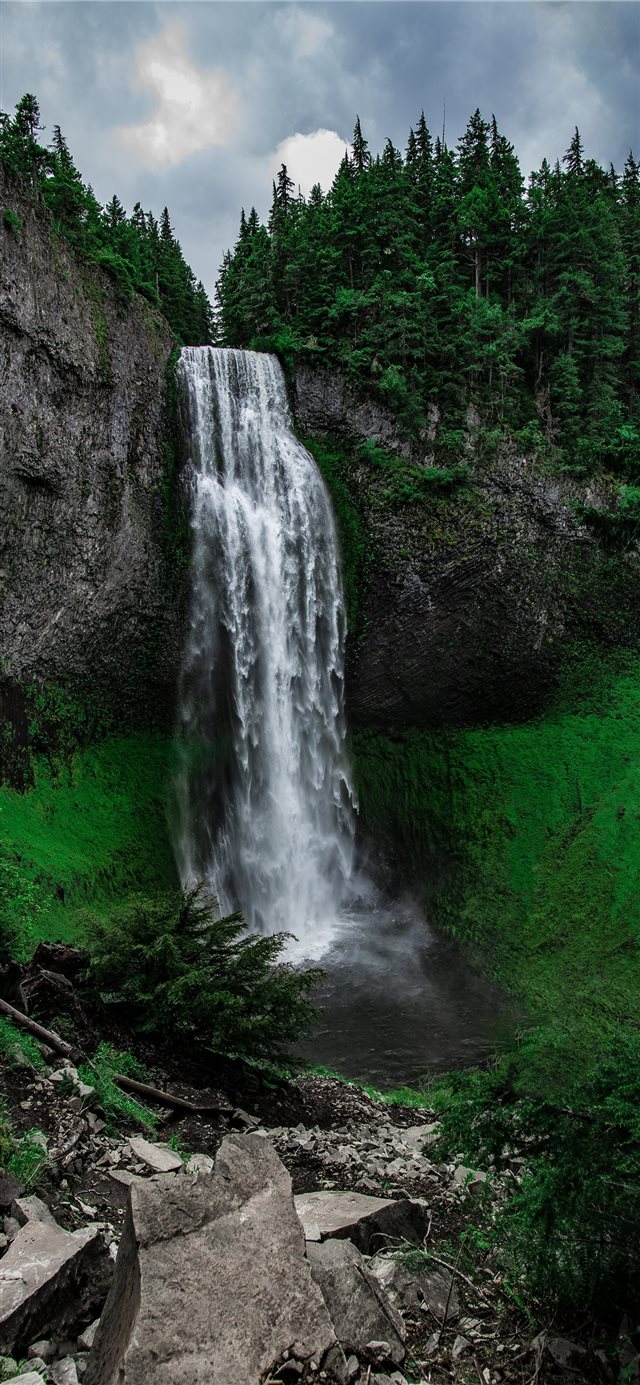 waterfalls landscape during daytime iPhone 11 wallpaper 
