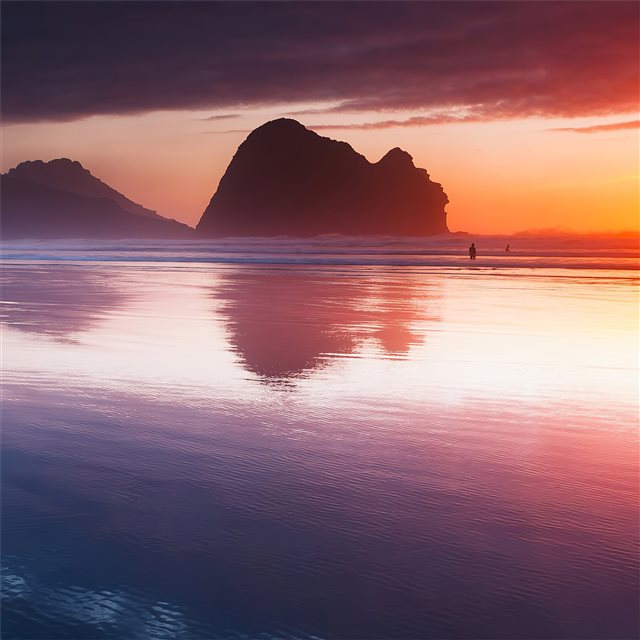 beach reflection sunset 4k iPad Air wallpaper 