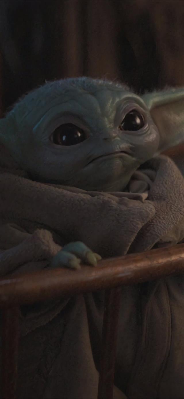 Cute Baby Yoda from Mandalorian Resolution iPhone X wallpaper 