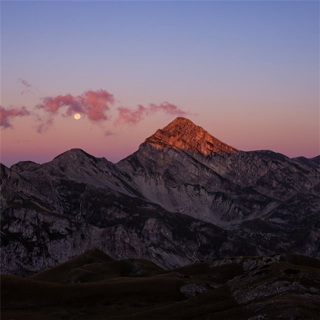 evening view mountains landscape 5k iPad Air wallpaper 