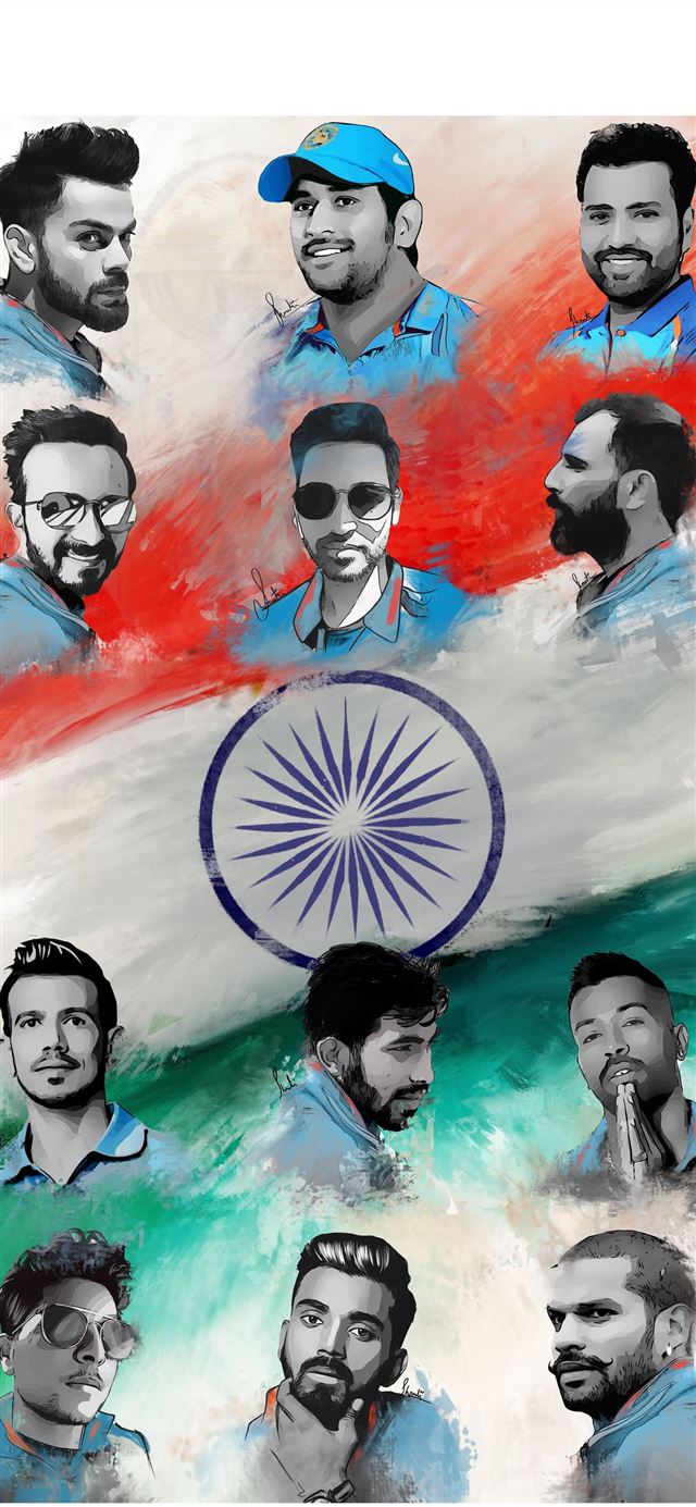 Fan art Indian cricket team iPhone X wallpaper 