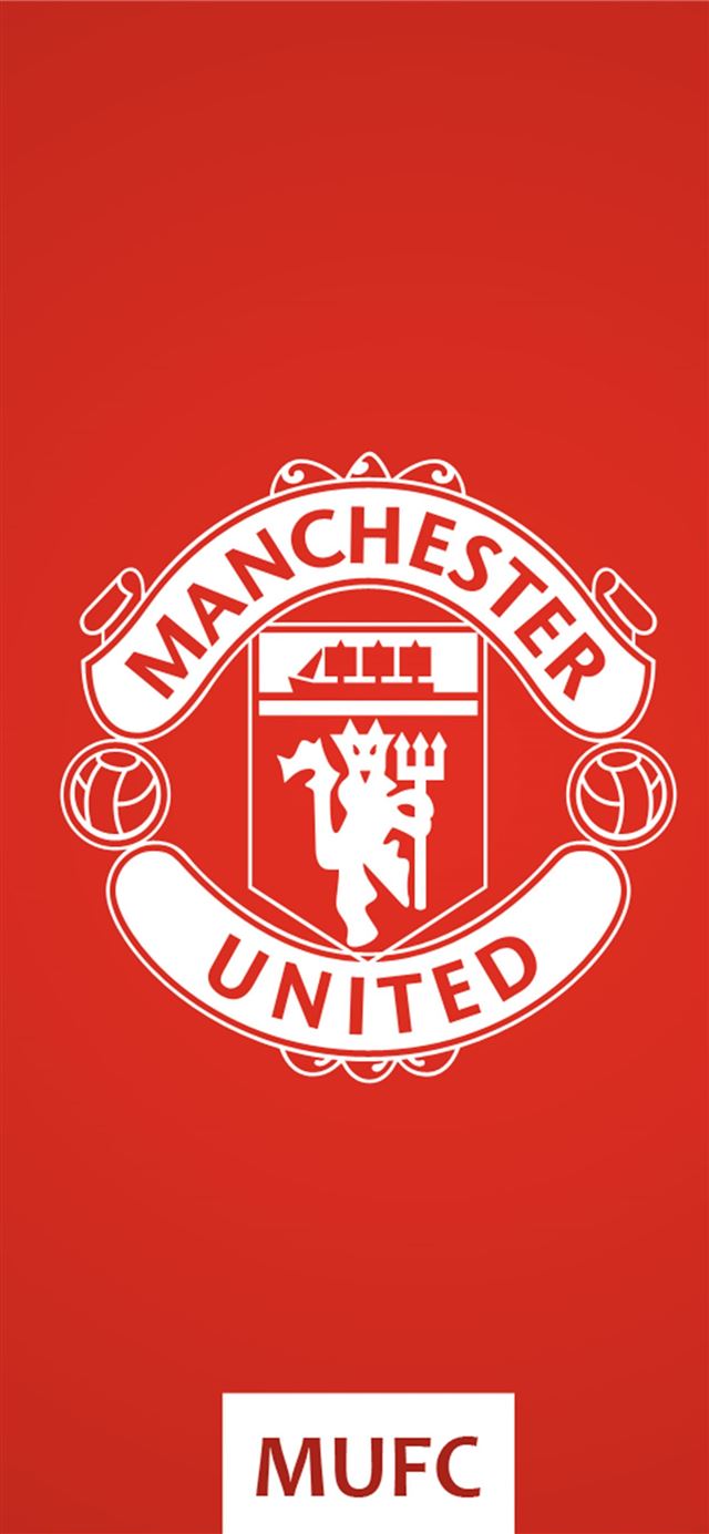 Manchester United FC Logo Red Background Free 4K U... iPhone X wallpaper 