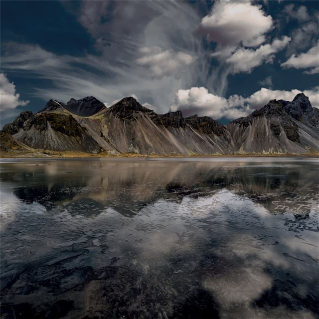 mountains sky reflection lake iPad Air wallpaper 