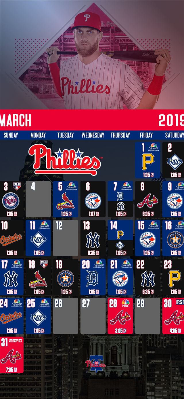 Phillies March Schedule Mobile phillies iPhone X wallpaper 