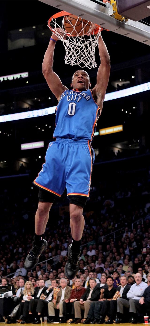 Russell Westbrook Dunking HD iPhone 11 wallpaper 