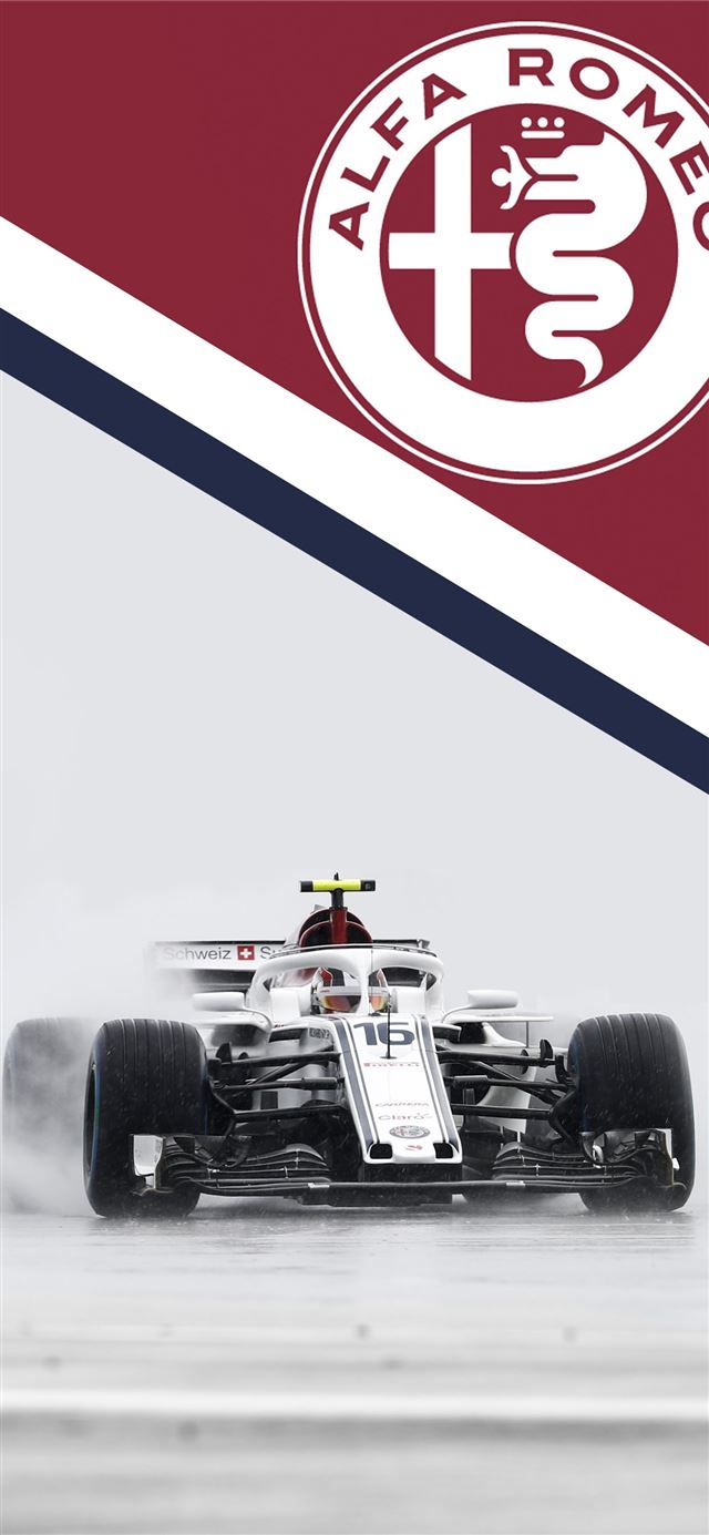 Sauber Charles Leclerc in the Rain mobile formula1 iPhone X wallpaper 