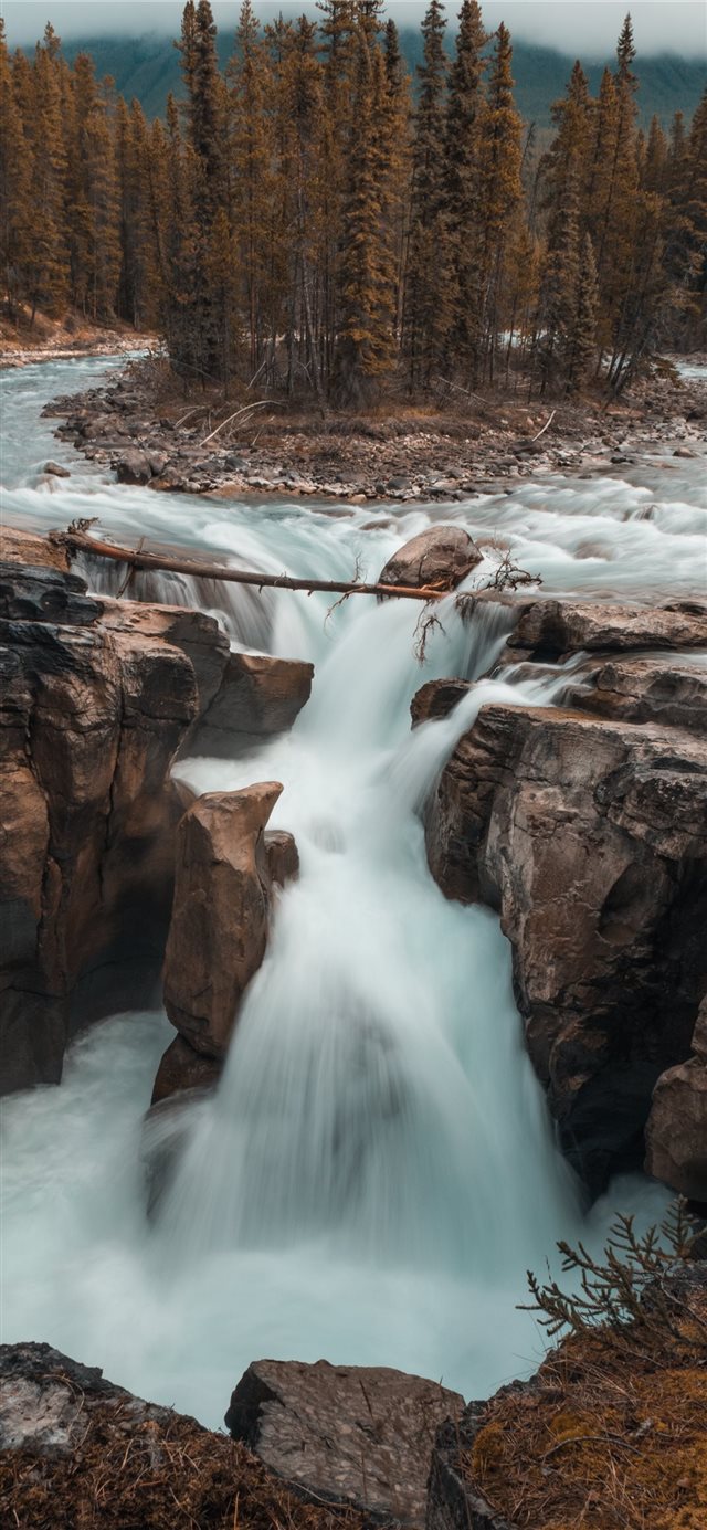 scenery of waterfalls iPhone 11 wallpaper 