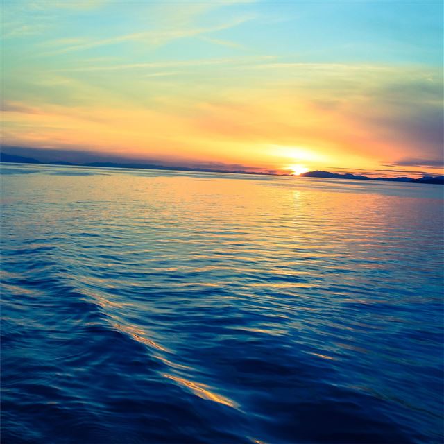 silent sunset ocean evening 5k iPad wallpaper 