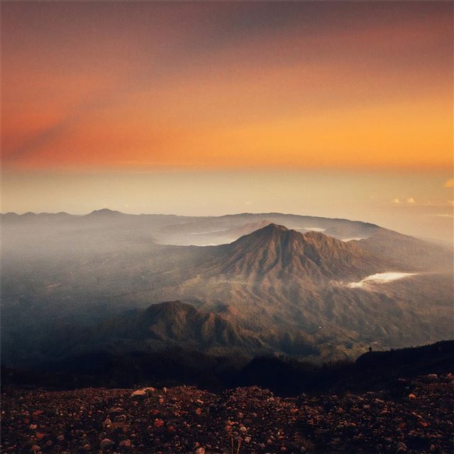 volcano sunset landscape 4k iPad Pro wallpaper 