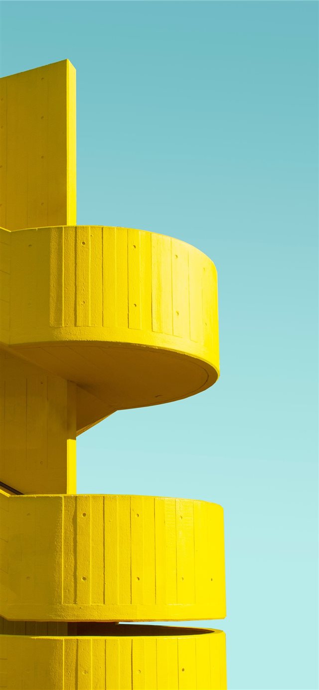 yellow building parking ramp iPhone 11 wallpaper 