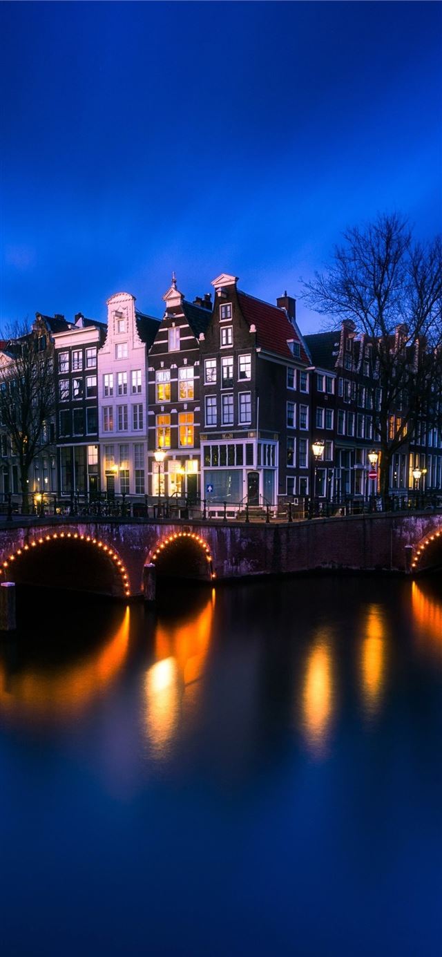 Amsterdam Bridge Street Light Long Exposure 4k Son... iPhone X wallpaper 