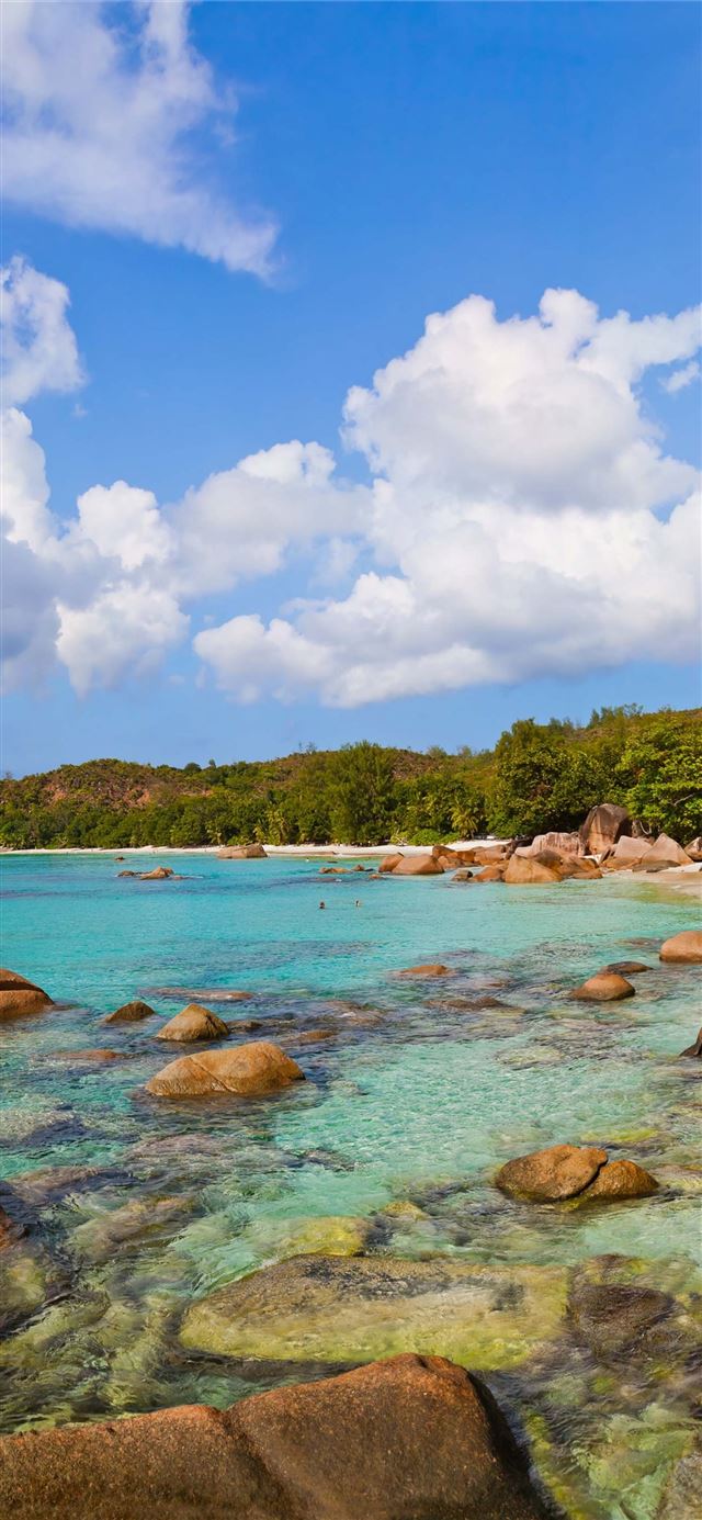 Anse Lazio Praslin Island Seychelles Best beaches ... iPhone X wallpaper 