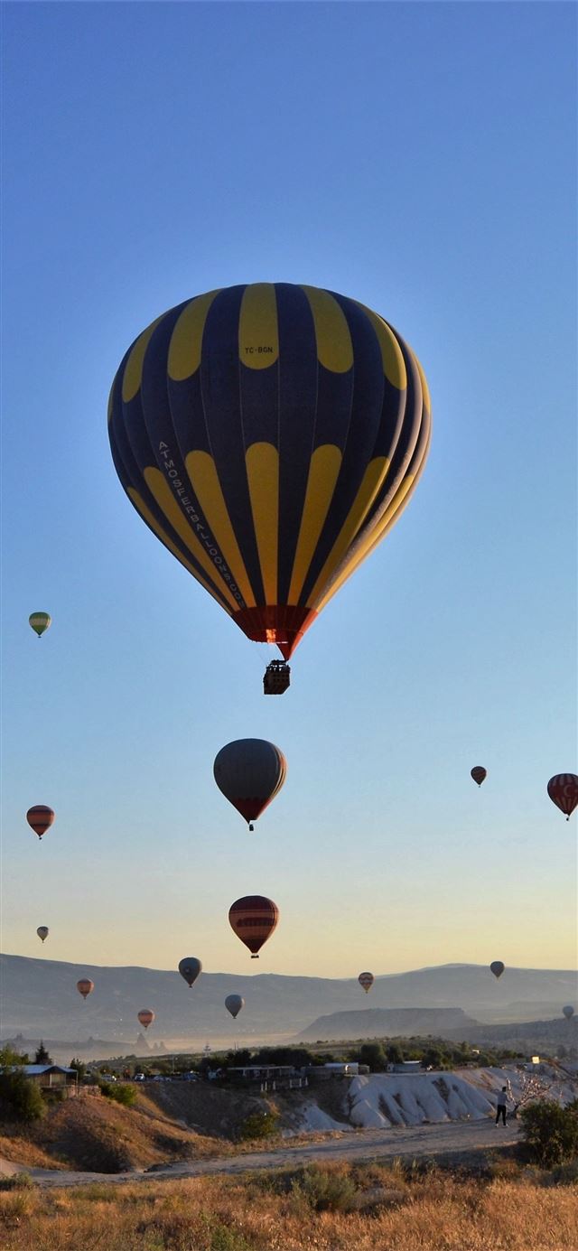 Cappadocia Turkey Clean Sky Balloons iPhone 11 wallpaper 