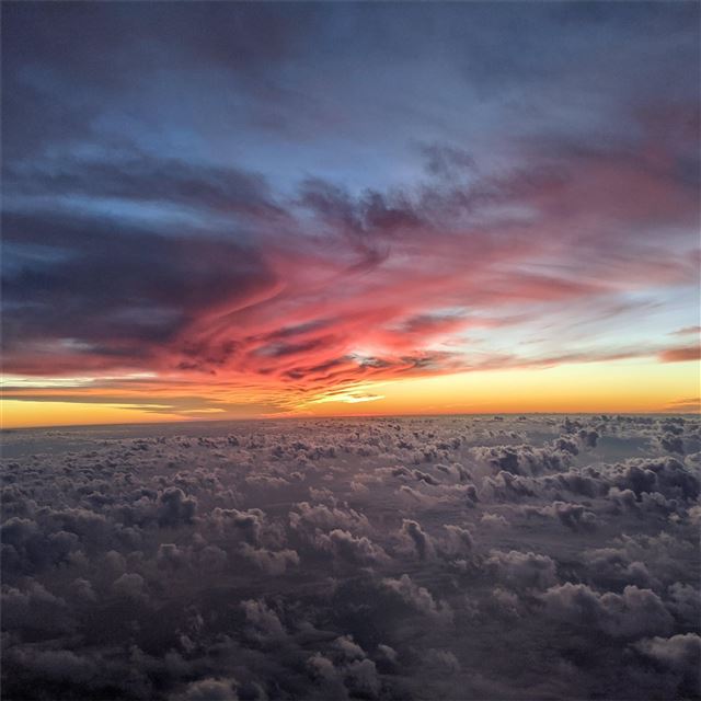 cloud view from flight 4k iPad Air wallpaper 